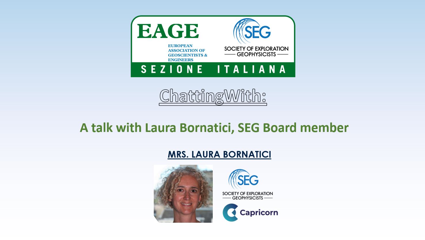 ChattingWith “A talk with Laura Bornatici, SEG Board Member”