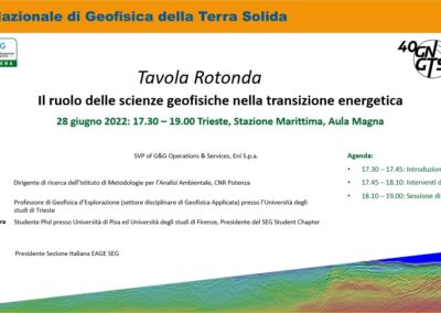 GNGTS 2022 -Tavola Rotonda: il futuro delle scienze geofisiche nella transizione energetica
